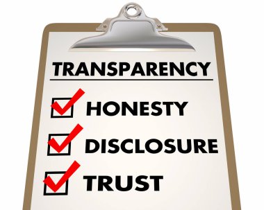 Transparency Honesty Disclosure  clipart