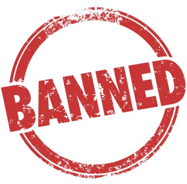 Banned Stamp Red Round  clipart