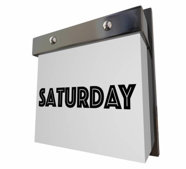 Saturday Calendar Page Day Weekend clipart