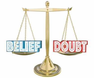 Belief Vs Doubt Balance Scale Faith Confidence  clipart