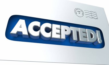 Accepted Envelope Letter Notification  clipart