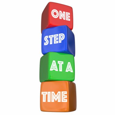 One Step at a Time Plan Process Blocks Progress clipart
