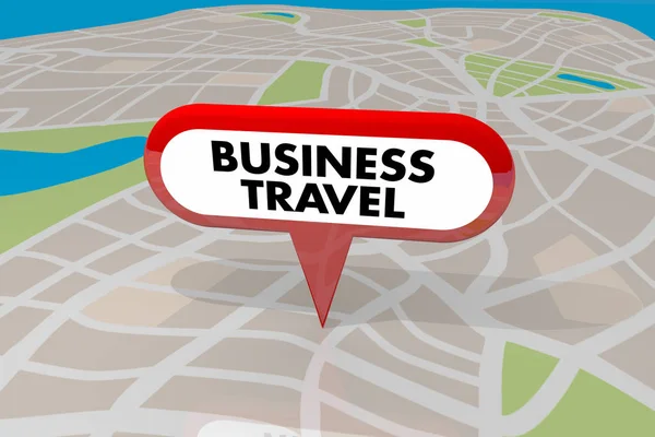 Business Travel Pin mapę — Zdjęcie stockowe