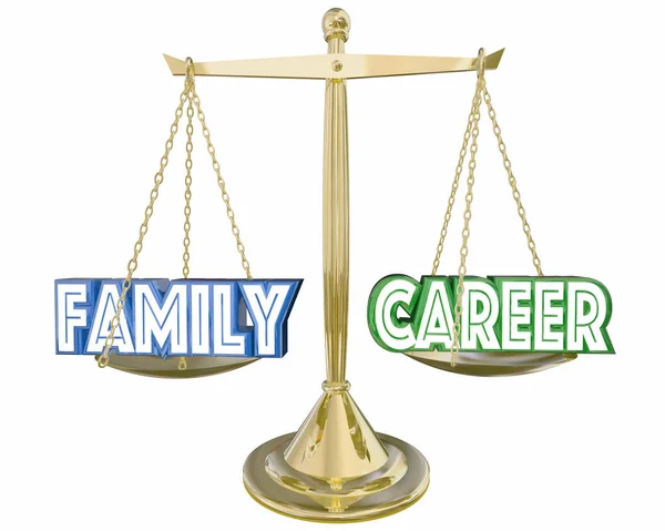 Семья против карьерного баланса по шкале работы — стоковое фото