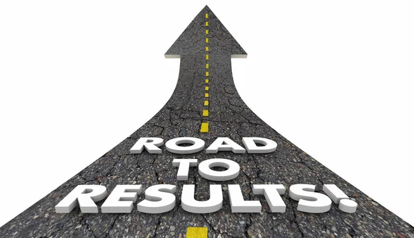 Road to Results Outcome Effective Work Project Road — Stock Photo, Image