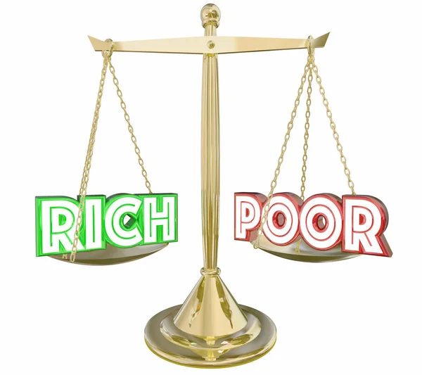 Богатые против бедных имеют или не имеют баланса по шкале — стоковое фото