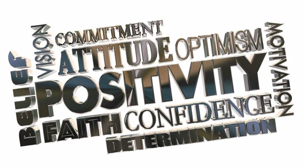 Collage di parole di positività — Foto Stock