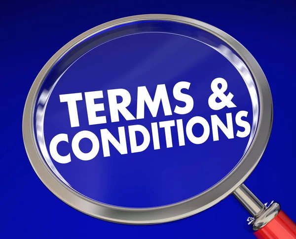 Terms and Conditions Magnifying Glass — Stock Photo, Image
