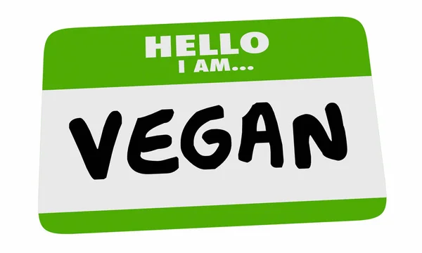 Hola Im un nombre vegano etiqueta etiqueta — Foto de Stock