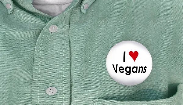 Me encanta Veganos Botón Pin — Foto de Stock