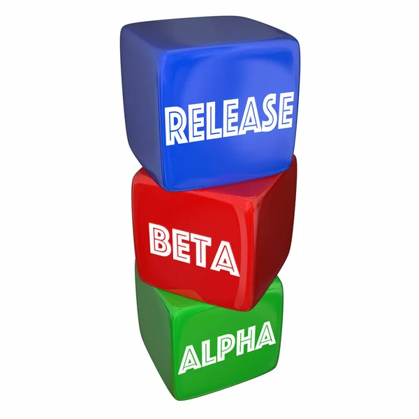 Alpha Beta Release Teste final Produto pronto — Fotografia de Stock