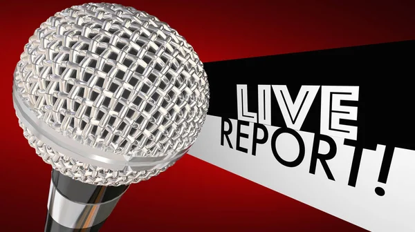 Relatório ao vivo Microfone — Fotografia de Stock