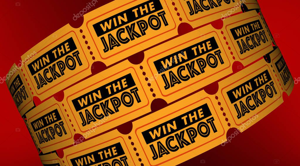 Win the Jackpot Contest Raffle Tickets — Stock Photo © iqoncept #142403208