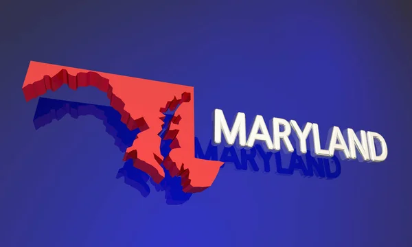 Marylands statskarta — Stockfoto