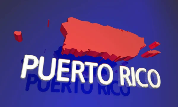 Mapa do território de Porto Rico — Fotografia de Stock