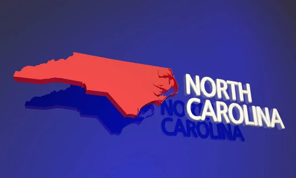 Carolina do norte mapa do estado — Fotografia de Stock
