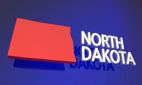 Mappa dello stato di North Dakota — Foto Stock