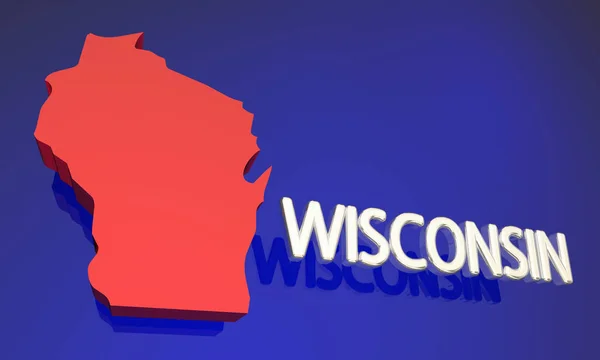 Wisconsin Mappa di stato — Foto Stock
