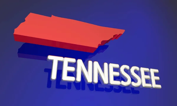 Карта штату Теннессі — стокове фото