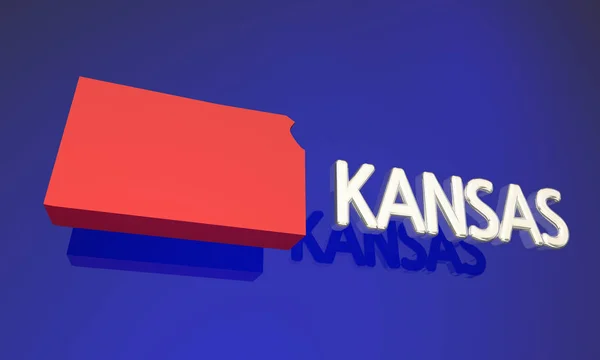 Mapa státu Kansas — Stock fotografie