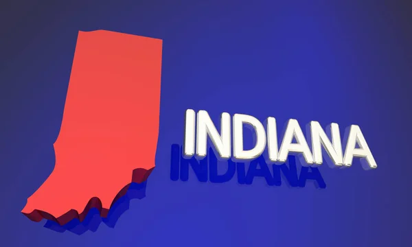 Mapa státu Indiana — Stock fotografie
