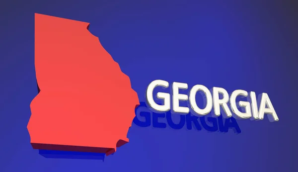 Staatskaart Georgië — Stockfoto