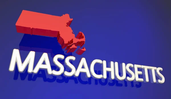 Massachusetts State kaart — Stockfoto