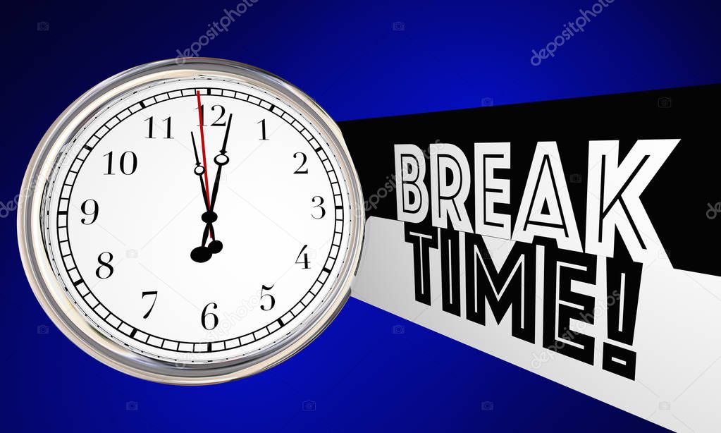 Break Time Clock Illustration