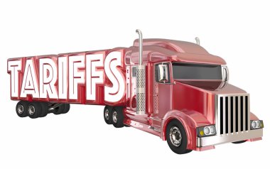 Tariffs red Truck clipart