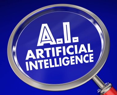 Artificial Intelligence Magnifying Glass clipart