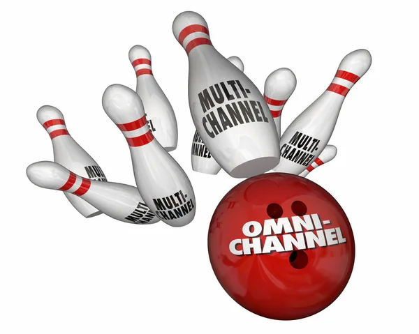 Omnichannel Vs çok kanallı Bowling — Stok fotoğraf