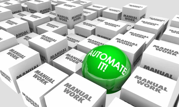 Automatizá-lo Vs Trabalho manual — Fotografia de Stock