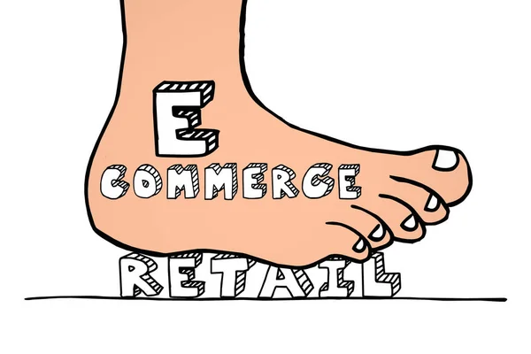E commerce Vs Retail Foot — Stock Photo, Image