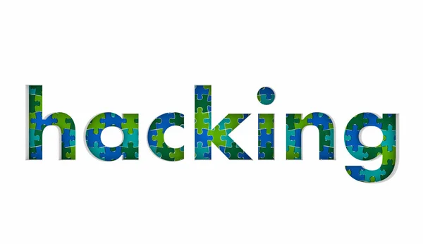 Hacking Puzzle word — Stock Photo, Image