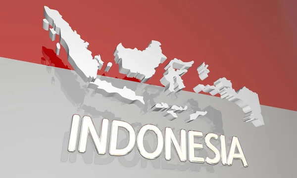 Indonesia Country Nation Map — Stock Photo, Image