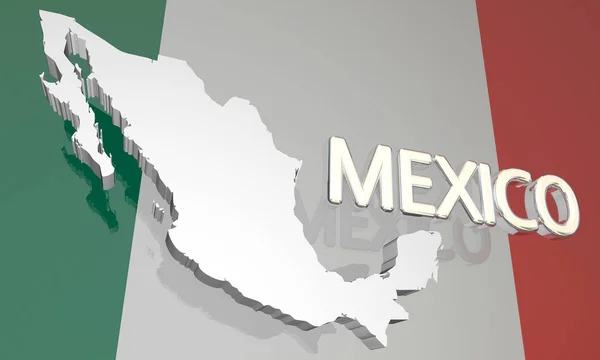 Mexico Country Nation Map — Stock Photo, Image