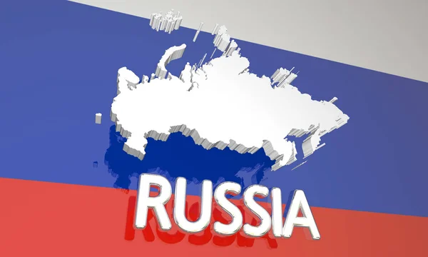 Mapa de Rusia País Nación — Foto de Stock