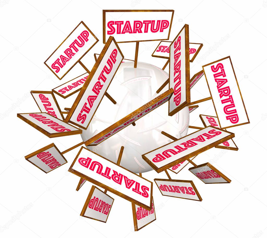 Startup Signs on globe