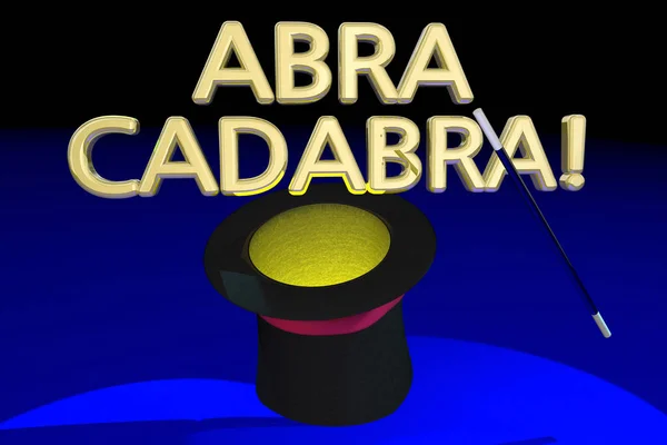 Magiczny kapelusz Abra Cadabra — Zdjęcie stockowe