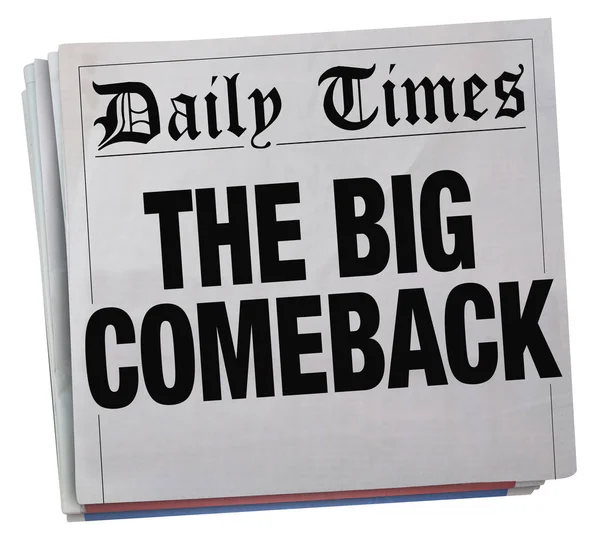 Big Comeback Newspaper — Stock Photo, Image