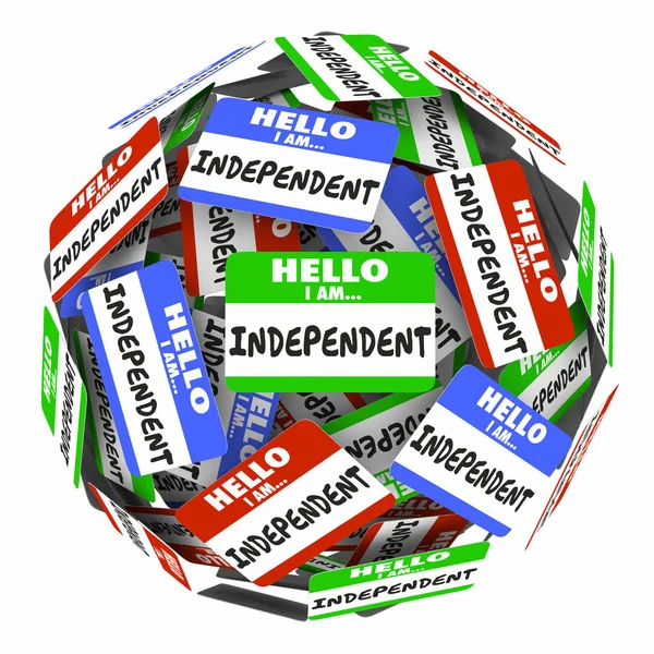 Independent Name Tags Sphere — Stock Photo, Image