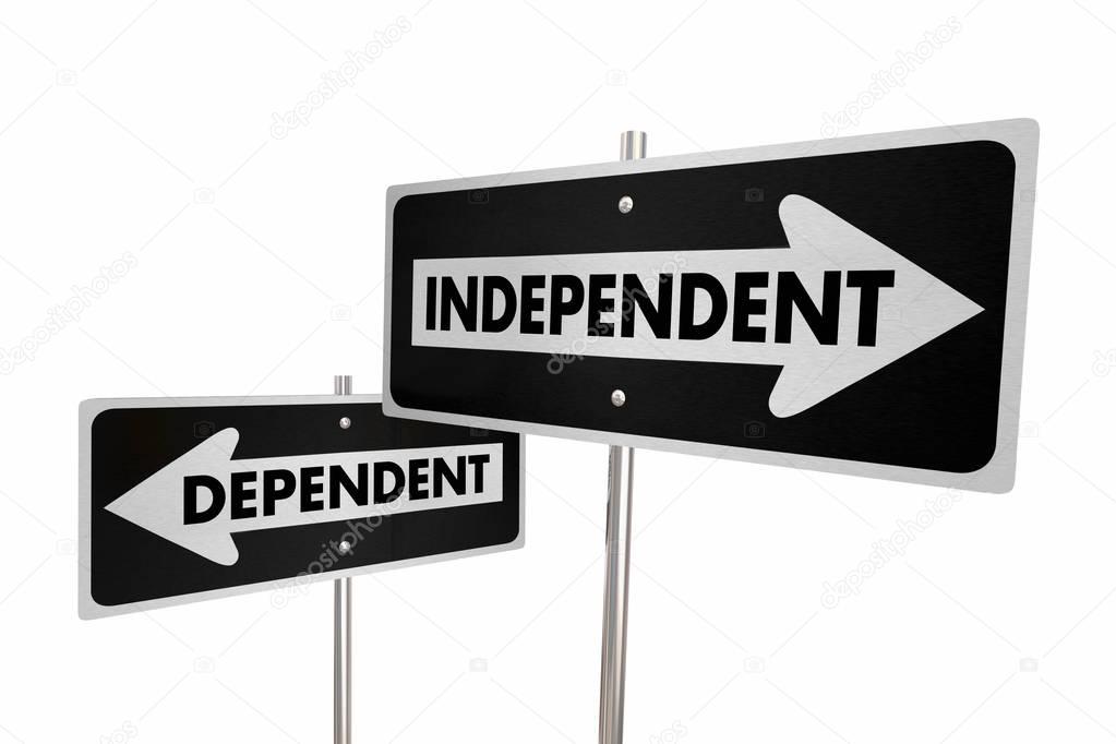 Independent Vs Dependent Road Sign