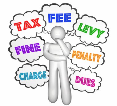 Tax Fee Fine Penalty Thought Cloud Person  clipart