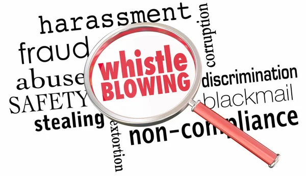 Whistle Blowing Report Violação do crime — Fotografia de Stock