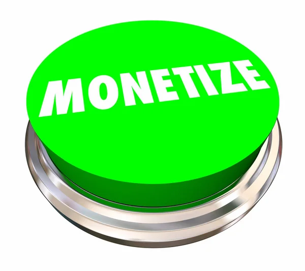 Monetize o botão verde — Fotografia de Stock