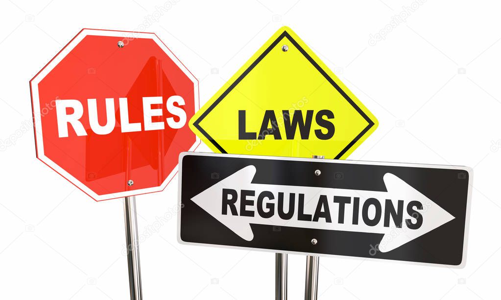 Rules Laws Regulations Road Signs 