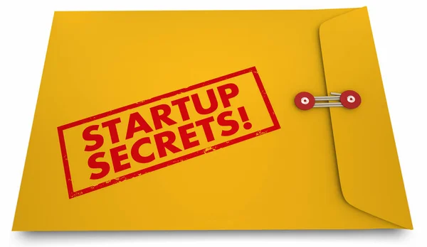 Startup Secrets Envelope amarelo — Fotografia de Stock