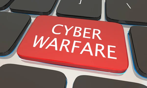 Cyber Warfare tangentbord knappen — Stockfoto