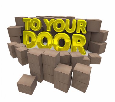 Cardboard Boxes with text  clipart