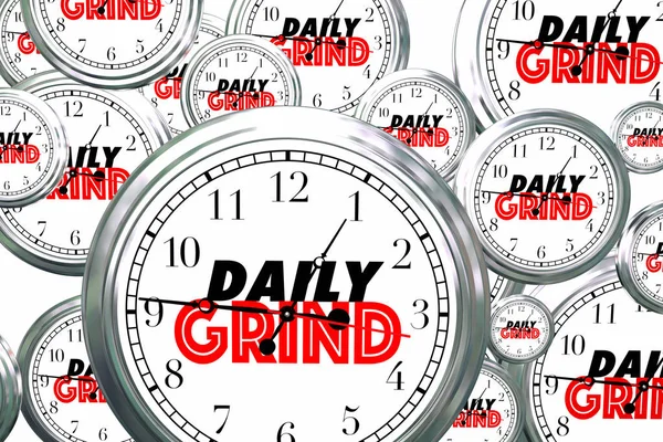 Caras de reloj con texto Daily Grind — Foto de Stock